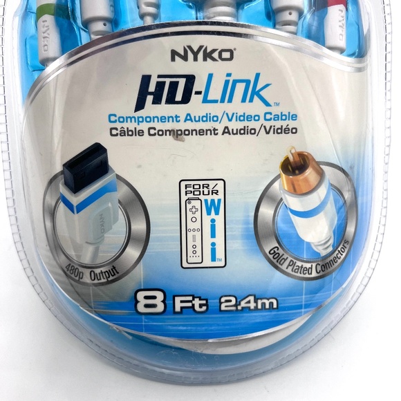 Nyko HD Link For Wii Component Audio Video Cable 8 ft Gold Plated NEW Sealed Vtg - Picture 3 of 6